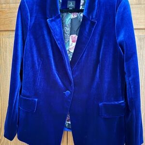 Jules & Leopold Royal Blue Velvet Blazer